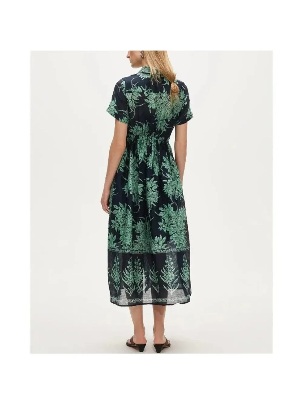 NWT J.Crew Cerise Shirt-Dress Sz 12 Tropical Pineapple Garden Navy Matcha Resort